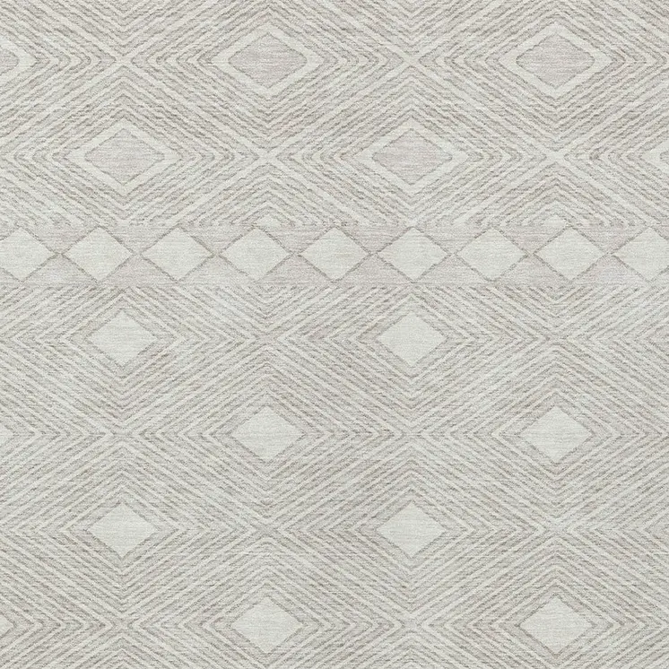 9' X 12' Ivory And Gray Geometric Washable Indoor Outdoor Area Rug