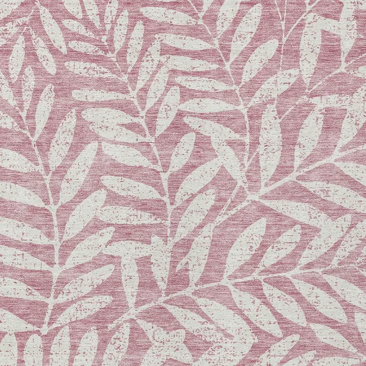 3' X 5' Blush And Ivory Floral Washable Indoor Outdoor Area Rug