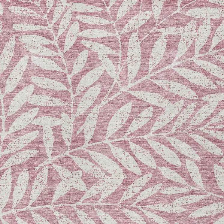 8' X 10' Blush And Ivory Floral Washable Indoor Outdoor Area Rug