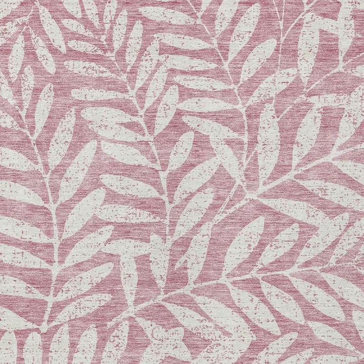 10' X 14' Blush And Ivory Floral Washable Indoor Outdoor Area Rug