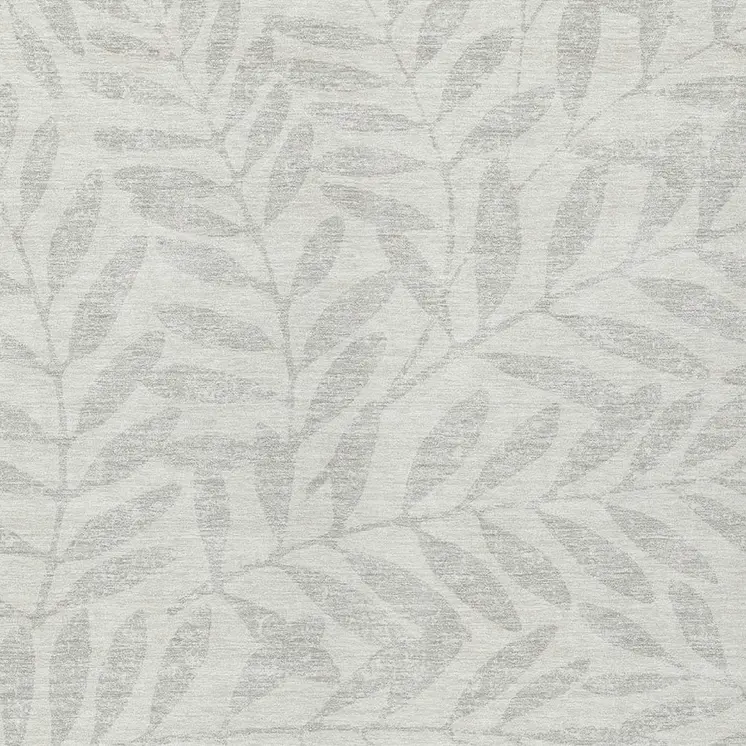 3' X 5' Ivory And Gray Floral Washable Indoor Outdoor Area Rug
