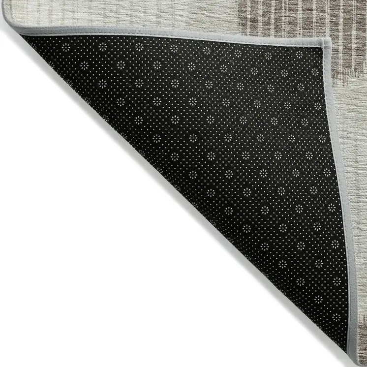 8' X 10' Beige Brown And Ivory Geometric Washable Indoor Outdoor Area Rug