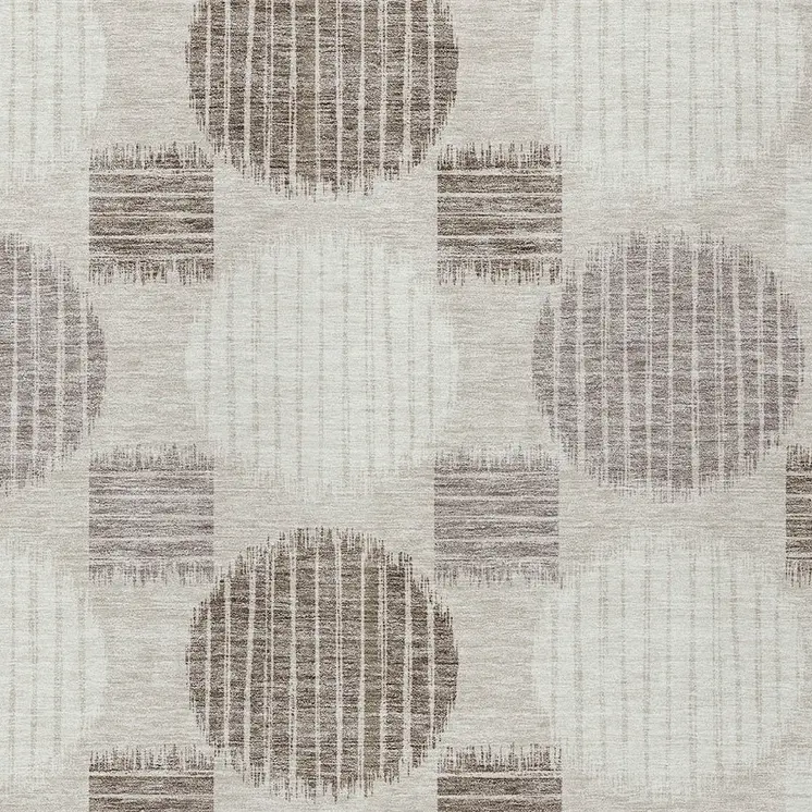 8' X 10' Beige Brown And Ivory Geometric Washable Indoor Outdoor Area Rug