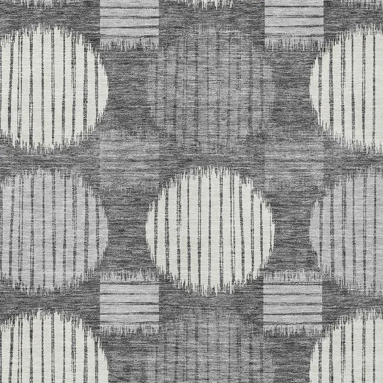 10' X 14' Charcoal And Ivory Geometric Washable Indoor Outdoor Area Rug