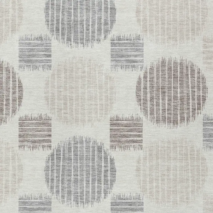 8' X 10' Ivory Brown And Gray Geometric Washable Indoor Outdoor Area Rug