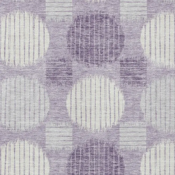 8' X 10' Purple And Ivory Geometric Washable Indoor Outdoor Area Rug