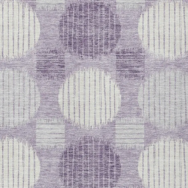 9' X 12' Purple And Ivory Geometric Washable Indoor Outdoor Area Rug