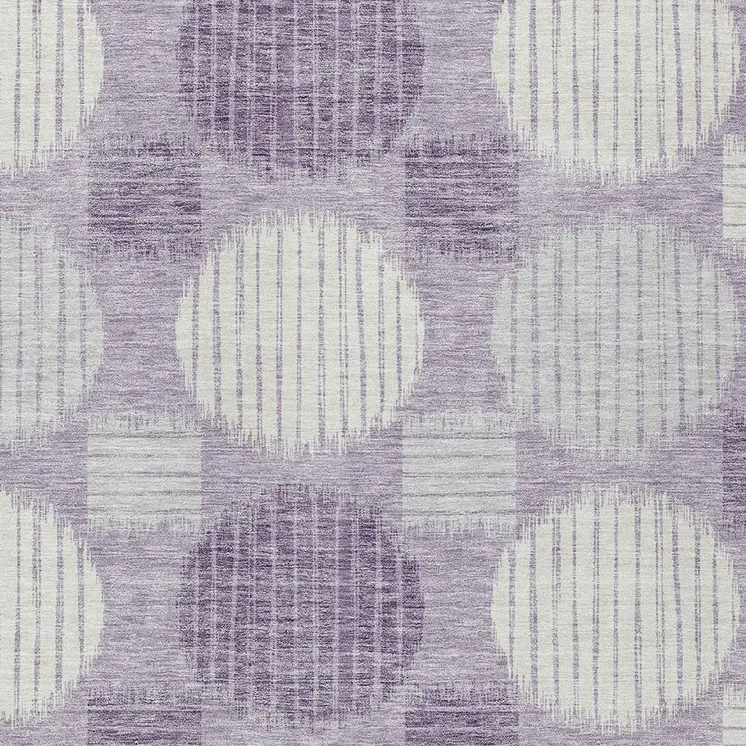 10' X 14' Purple And Ivory Geometric Washable Indoor Outdoor Area Rug