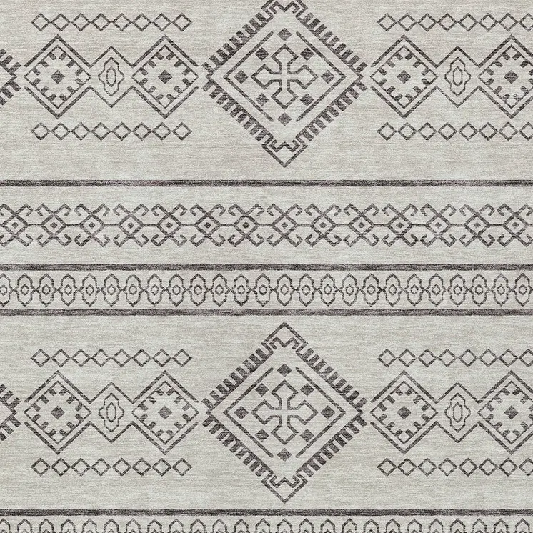 5' X 8' Beige And Brown Southwestern Washable Indoor Outdoor Area Rug