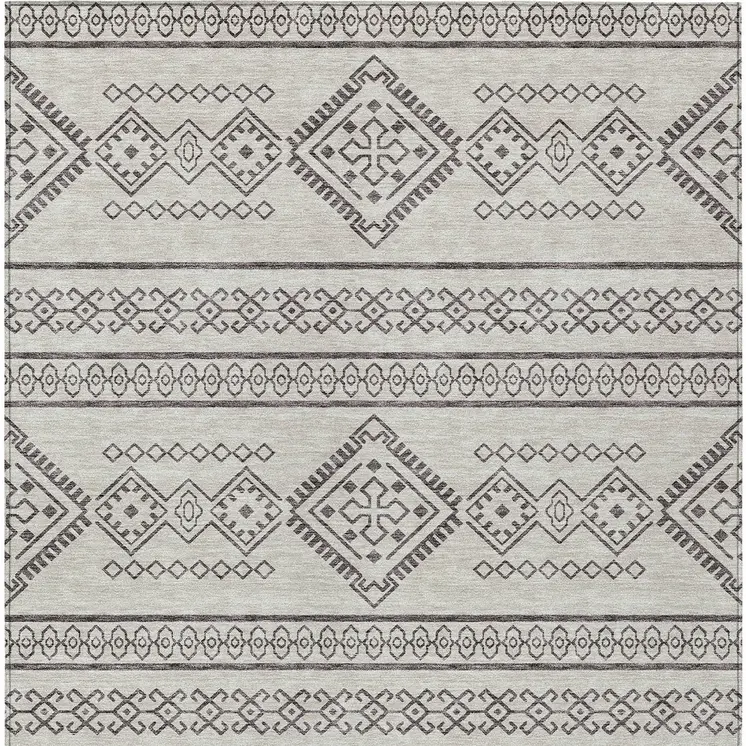 8' X 10' Beige And Brown Southwestern Washable Indoor Outdoor Area Rug