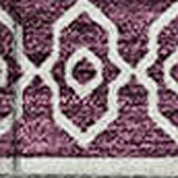 8' X 10' Eggplant And Ivory Southwestern Washable Indoor Outdoor Area Rug