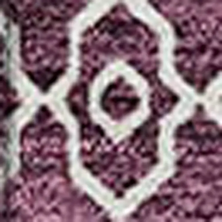 9' X 12' Eggplant And Ivory Southwestern Washable Indoor Outdoor Area Rug