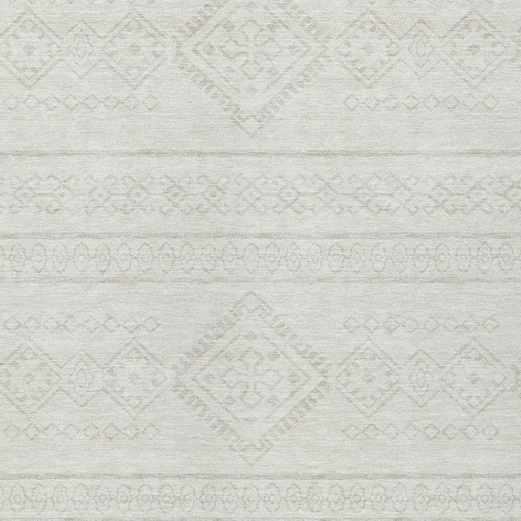 3' X 5' Ivory And Silver Southwestern Washable Indoor Outdoor Area Rug