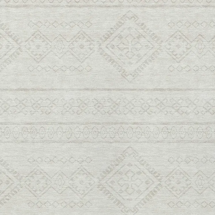 10' X 14' Ivory And Silver Southwestern Washable Indoor Outdoor Area Rug
