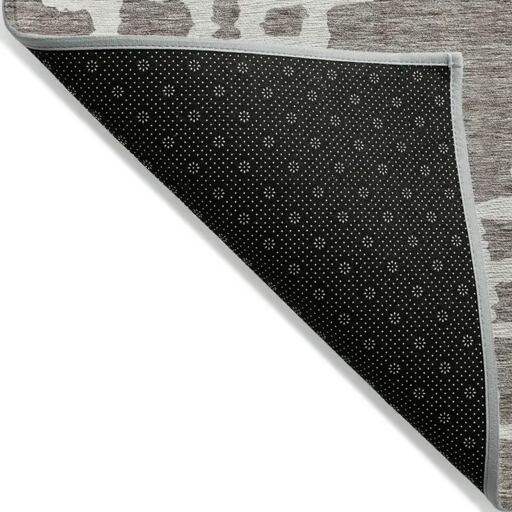 8' X 10' Taupe And Ivory Geometric Washable Indoor Outdoor Area Rug