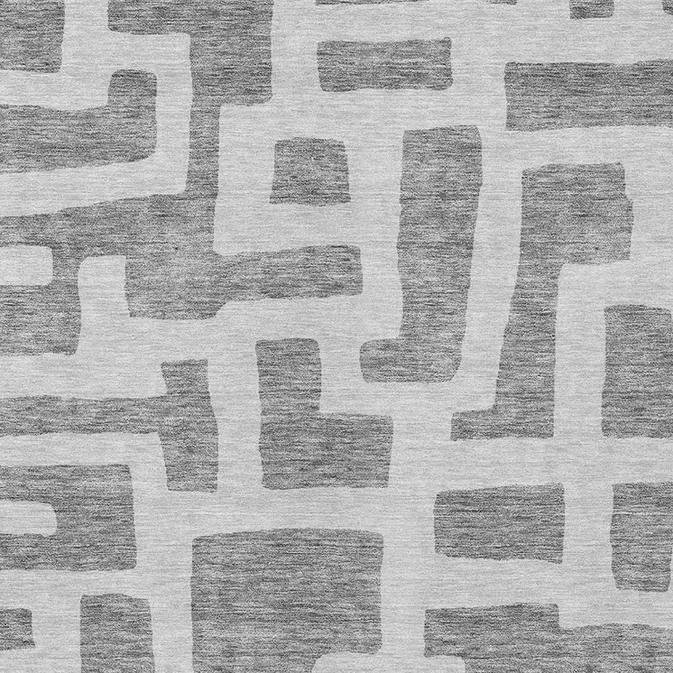 3' X 5' Gray And Ivory Abstract Washable Indoor Outdoor Area Rug