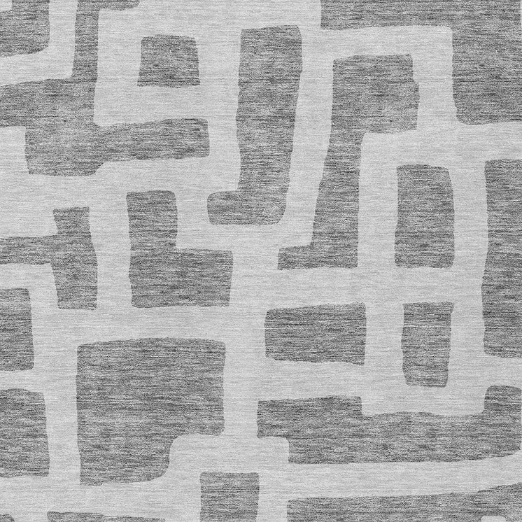 9' X 12' Gray And Ivory Abstract Washable Indoor Outdoor Area Rug