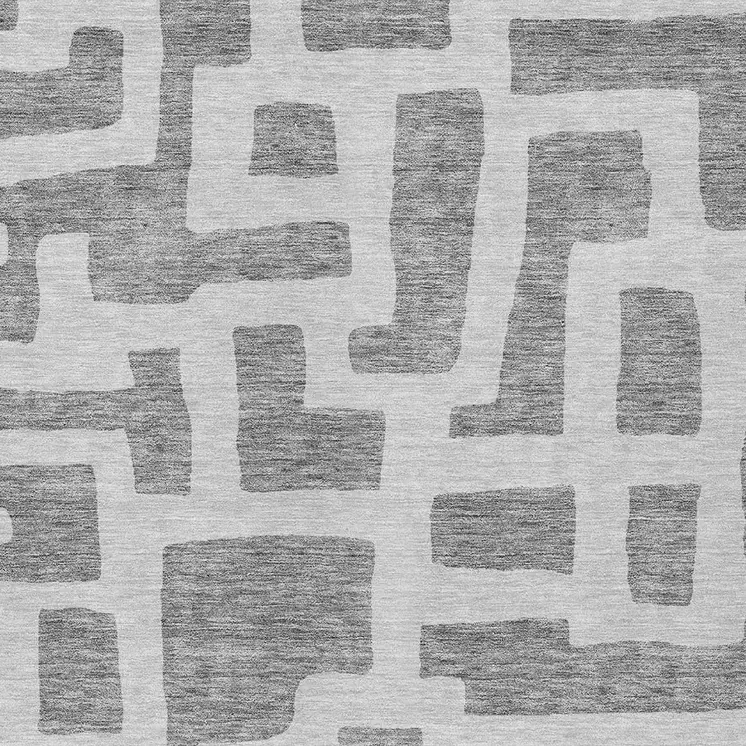 10' X 14' Gray And Ivory Abstract Washable Indoor Outdoor Area Rug