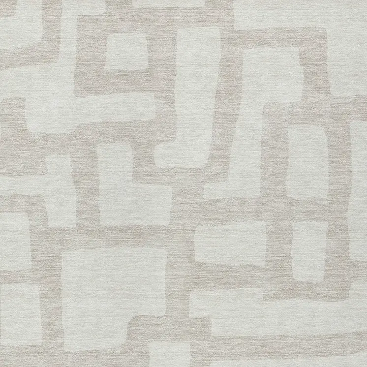 5' X 8' Ivory And Beige Abstract Washable Indoor Outdoor Area Rug