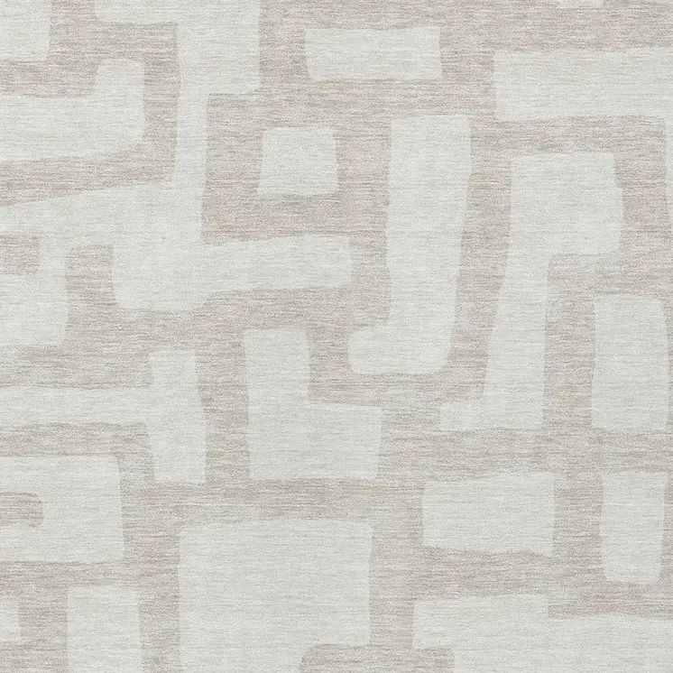 10' X 14' Ivory And Beige Abstract Washable Indoor Outdoor Area Rug