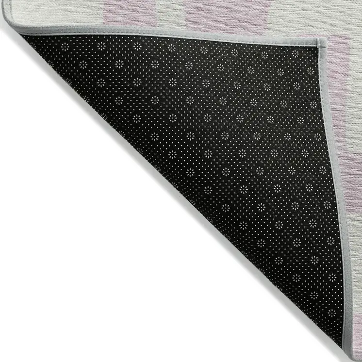 3' X 5' Pink And Ivory Abstract Washable Indoor Outdoor Area Rug
