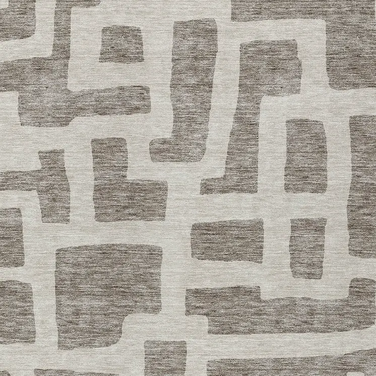 8' X 10' Taupe And Gray Abstract Washable Indoor Outdoor Area Rug