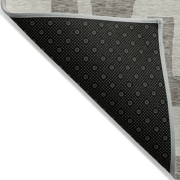 10' X 14' Taupe And Gray Abstract Washable Indoor Outdoor Area Rug