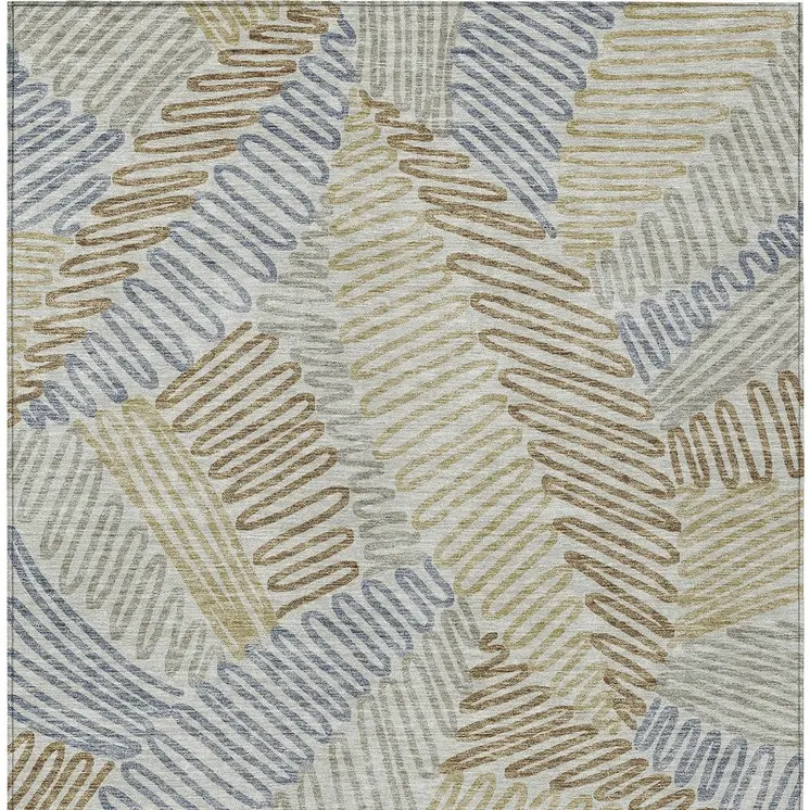 8' X 10' Taupe Gray And Beige Floral Washable Indoor Outdoor Area Rug