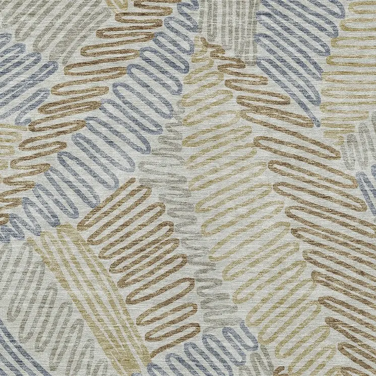 8' X 10' Taupe Gray And Beige Floral Washable Indoor Outdoor Area Rug