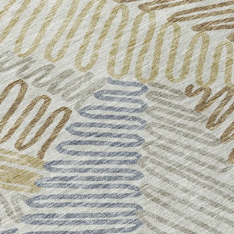 8' X 10' Taupe Gray And Beige Floral Washable Indoor Outdoor Area Rug
