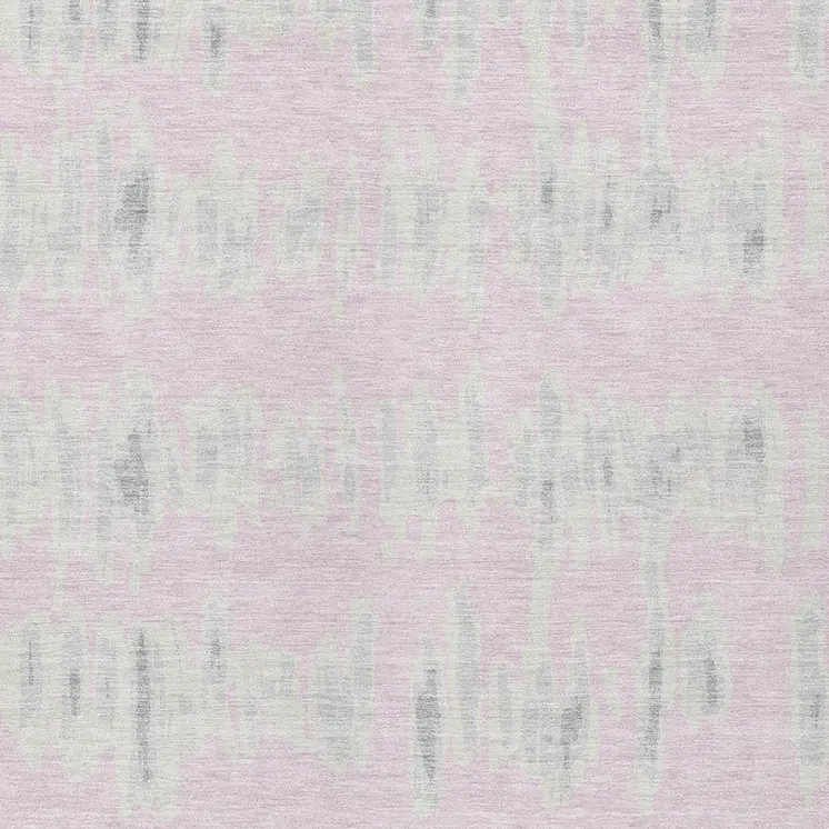 3' X 5' Pink And Gray Striped Washable Indoor Outdoor Area Rug