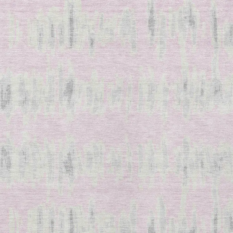 5' X 8' Pink And Gray Striped Washable Indoor Outdoor Area Rug