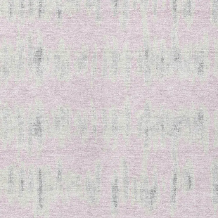 10' X 14' Pink And Gray Striped Washable Indoor Outdoor Area Rug