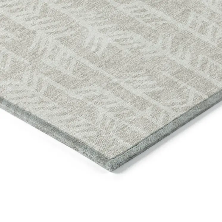 3' X 5' Beige And Ivory Tribal Washable Indoor Outdoor Area Rug