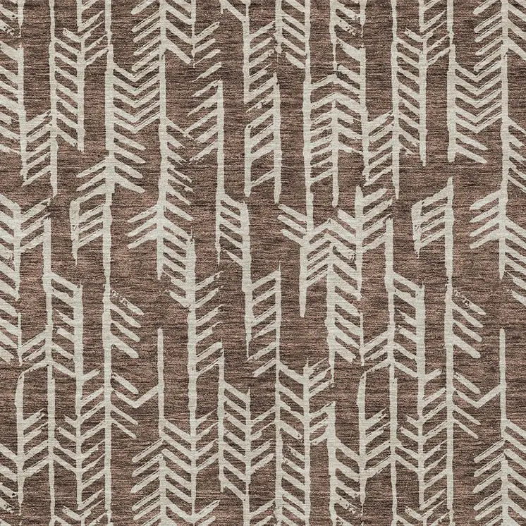 3' X 5' Brown And Beige Tribal Washable Indoor Outdoor Area Rug
