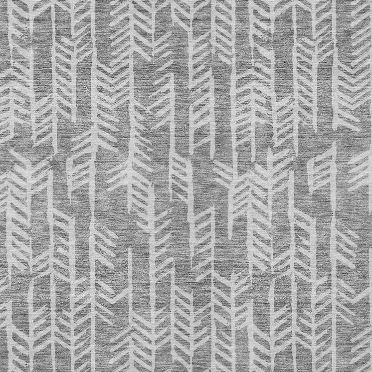 8' X 10' Gray And Silver Tribal Washable Indoor Outdoor Area Rug