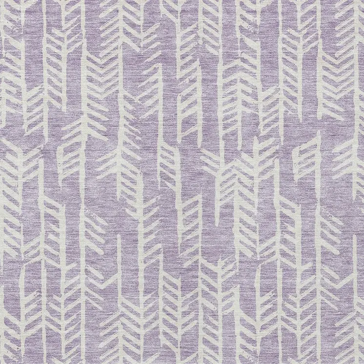 3' X 5' Lavender And Ivory Tribal Washable Indoor Outdoor Area Rug
