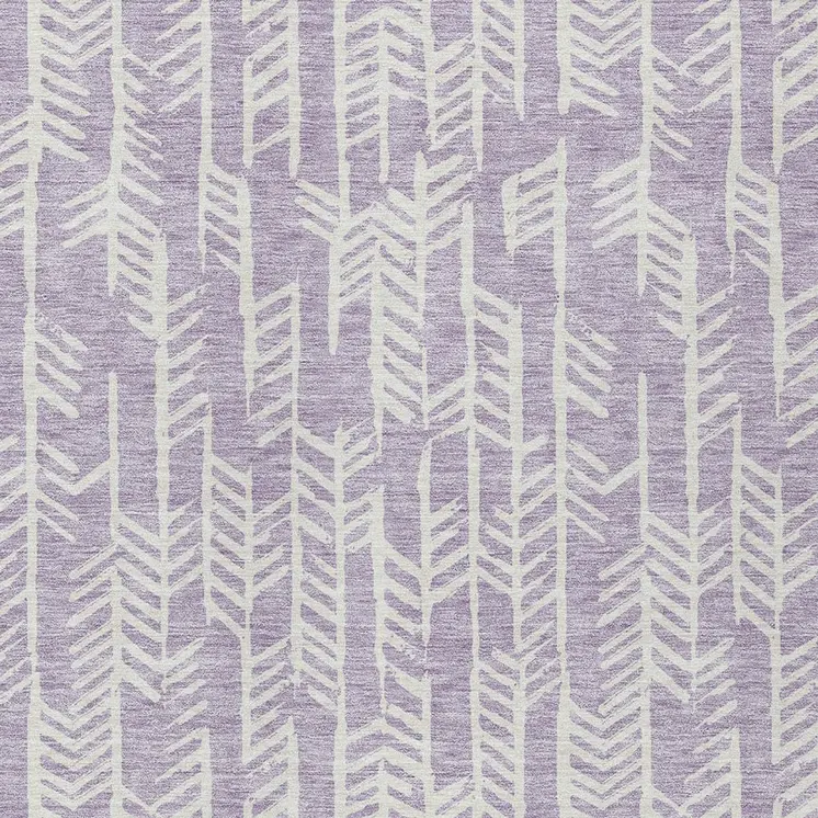 5' X 8' Lavender And Ivory Tribal Washable Indoor Outdoor Area Rug