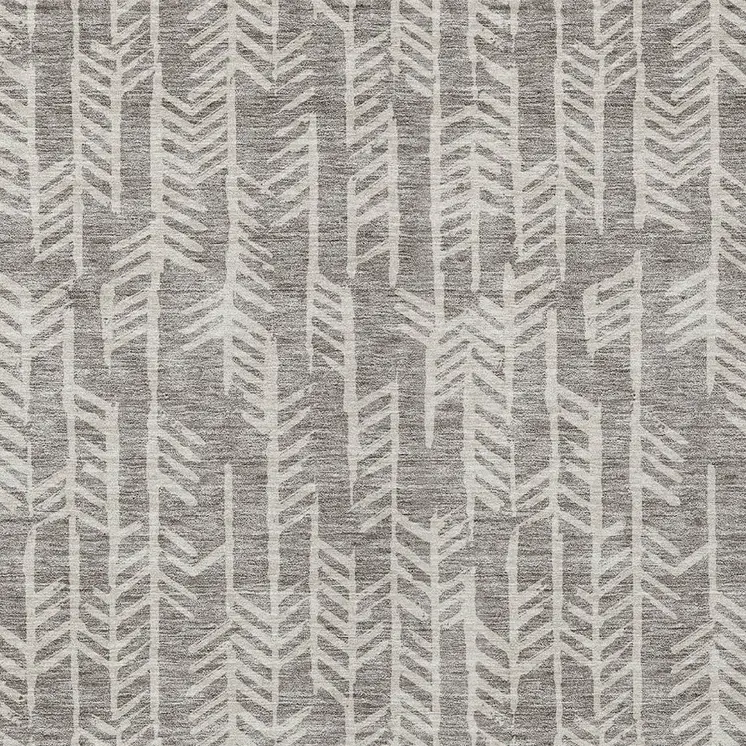 5' X 8' Taupe And Beige Tribal Washable Indoor Outdoor Area Rug