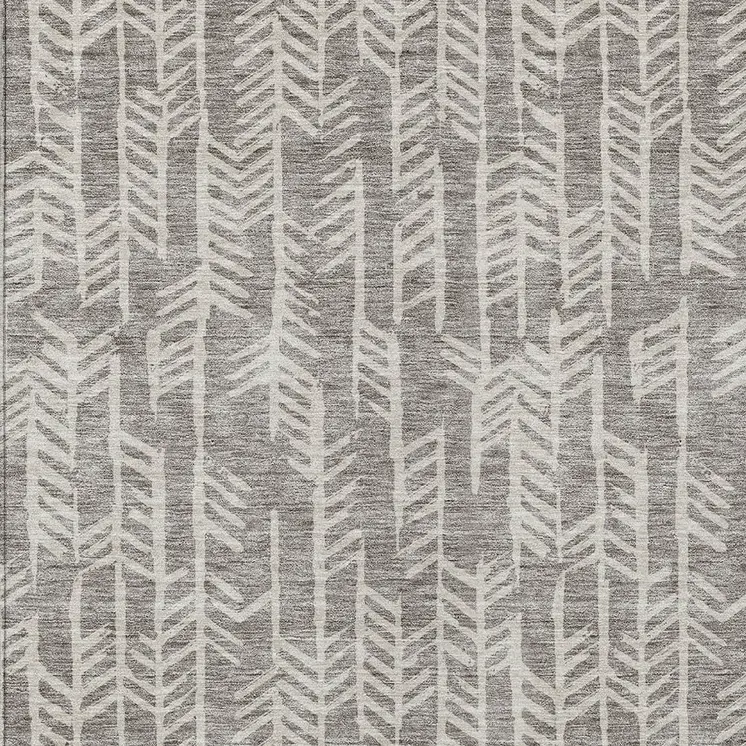 8' X 10' Taupe And Beige Tribal Washable Indoor Outdoor Area Rug