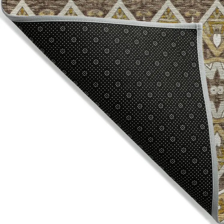 3' X 5' Gold Brown And Beige Moroccan Washable Indoor Outdoor Area Rug