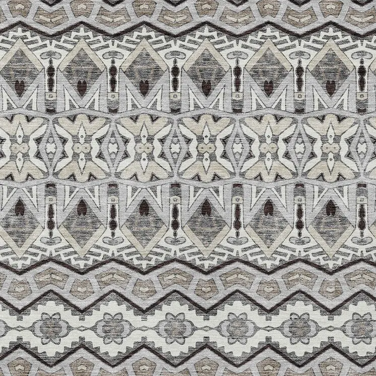 5' X 8' Gray Brown And Ivory Moroccan Washable Indoor Outdoor Area Rug