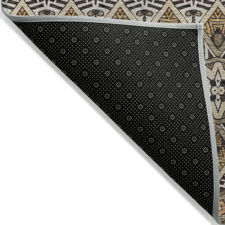3' X 5' Taupe Brown And Ivory Moroccan Washable Indoor Outdoor Area Rug
