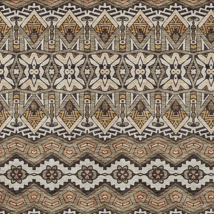 8' X 10' Taupe Brown And Ivory Moroccan Washable Indoor Outdoor Area Rug