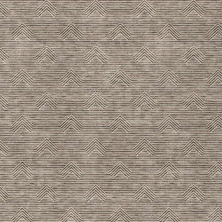 8' X 10' Brown And Beige Geometric Washable Indoor Outdoor Area Rug