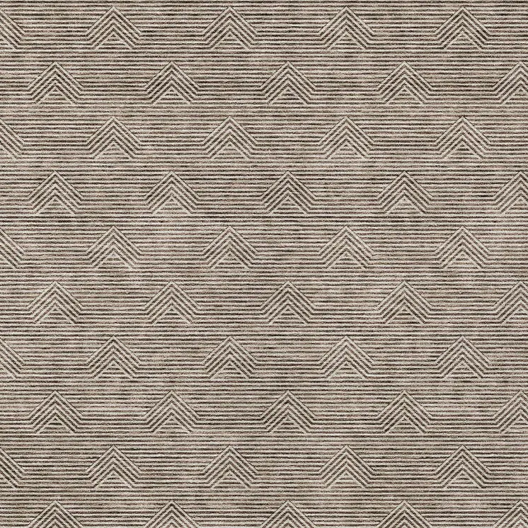 10' X 14' Brown And Beige Geometric Washable Indoor Outdoor Area Rug