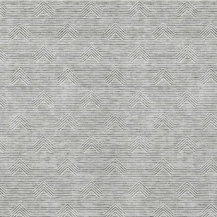 8' X 10' Gray And Ivory Geometric Washable Indoor Outdoor Area Rug