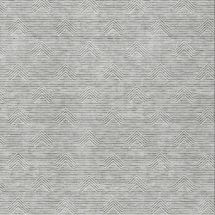 9' X 12' Gray And Ivory Geometric Washable Indoor Outdoor Area Rug