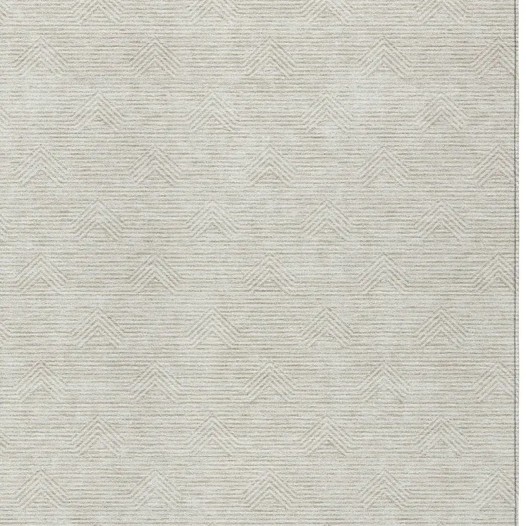 3' X 5' Ivory And Gray Geometric Washable Indoor Outdoor Area Rug