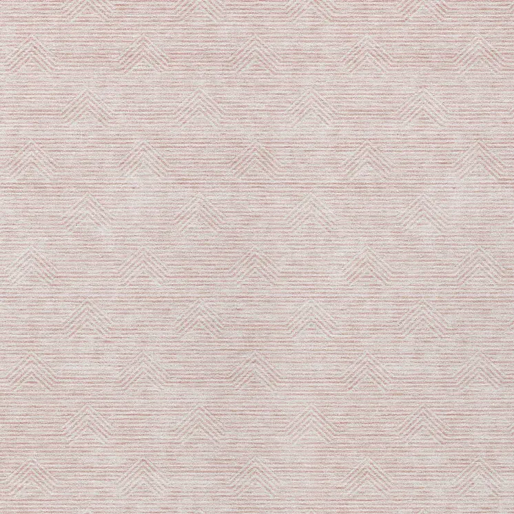 5' X 8' Pink And Gray Geometric Washable Indoor Outdoor Area Rug